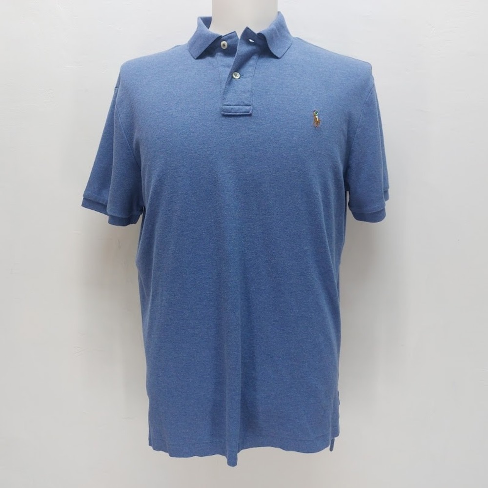Polo Ralph Lauren Polo Shirt Men's Pima Soft Touch Large Blue Minimalist Classic